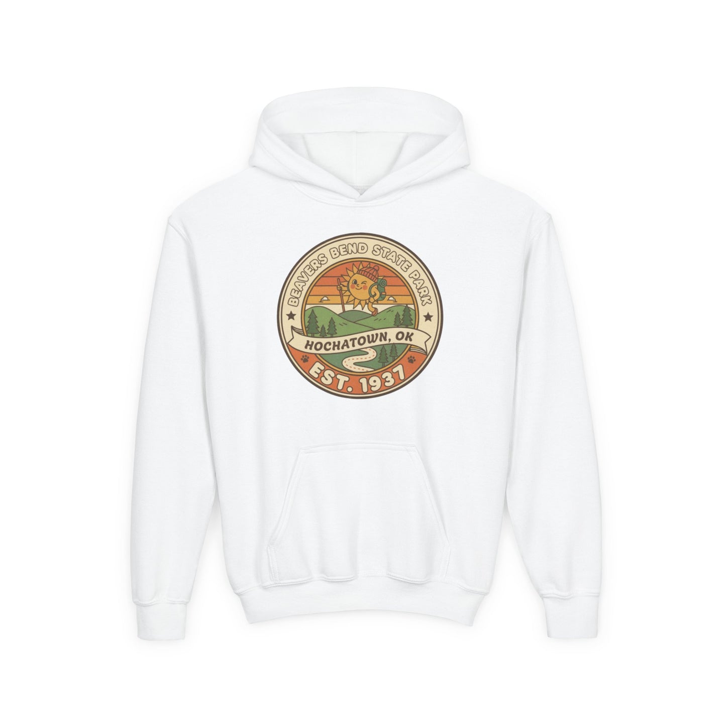 Vintage Beavers Bend State Park Kids Unisex Hoodie