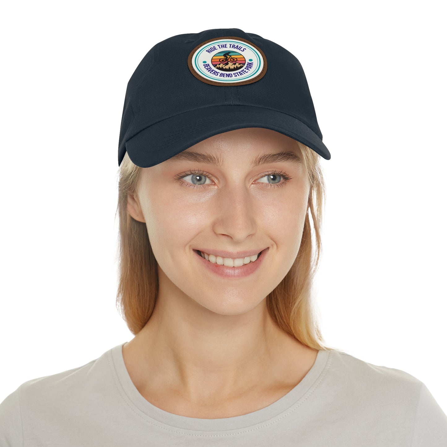 Adults Biking Leather Patch Hat