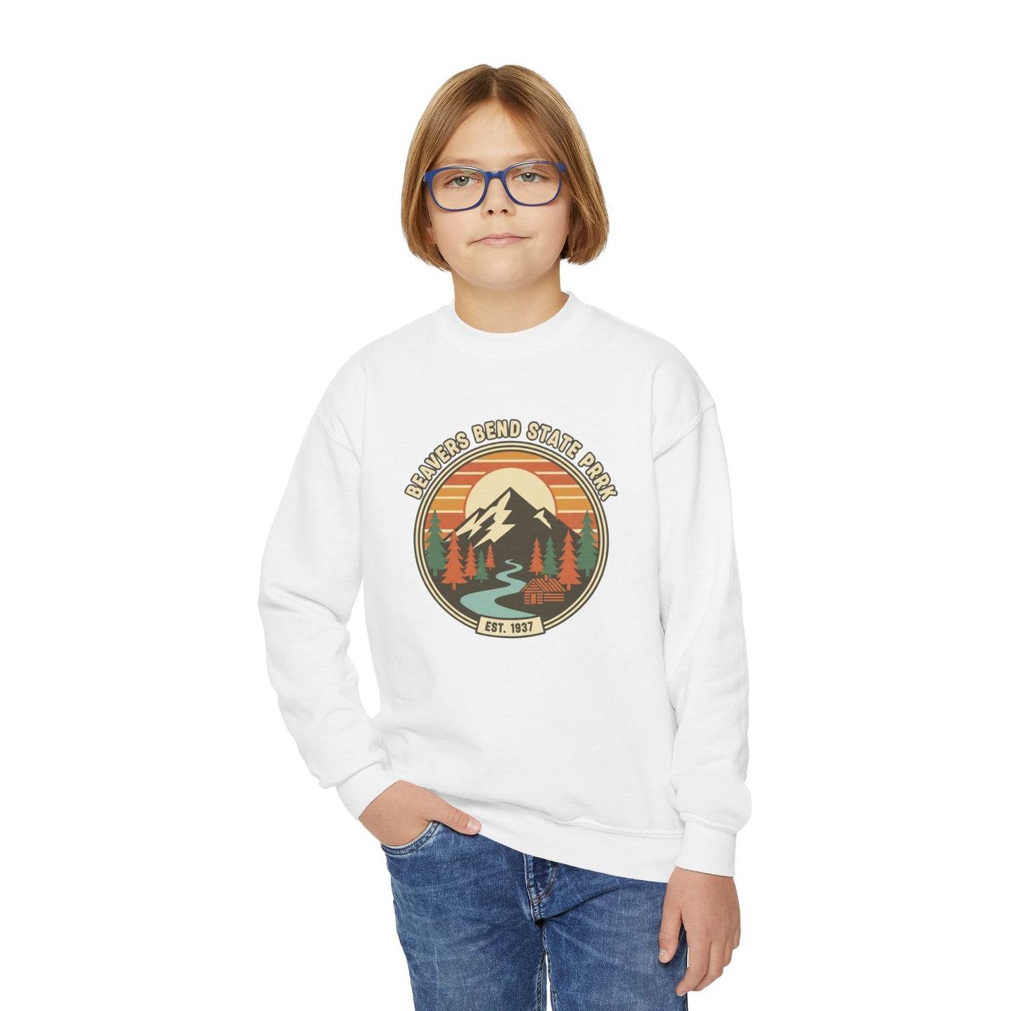 Vintage Beavers Bend State Park Kids Unisex Sweatshirt