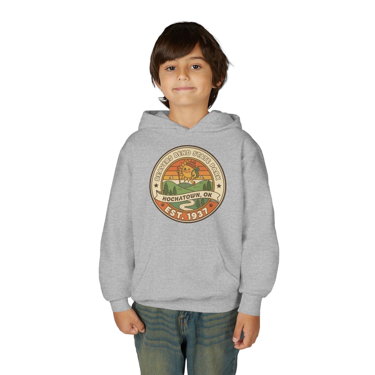 Vintage Beavers Bend State Park Kids Unisex Hoodie