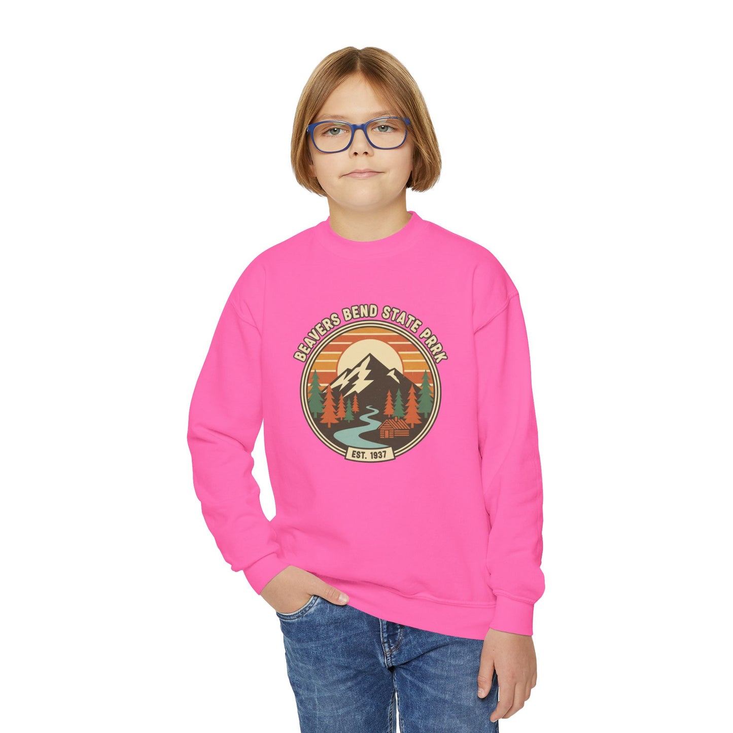Vintage Beavers Bend State Park Kids Unisex Sweatshirt