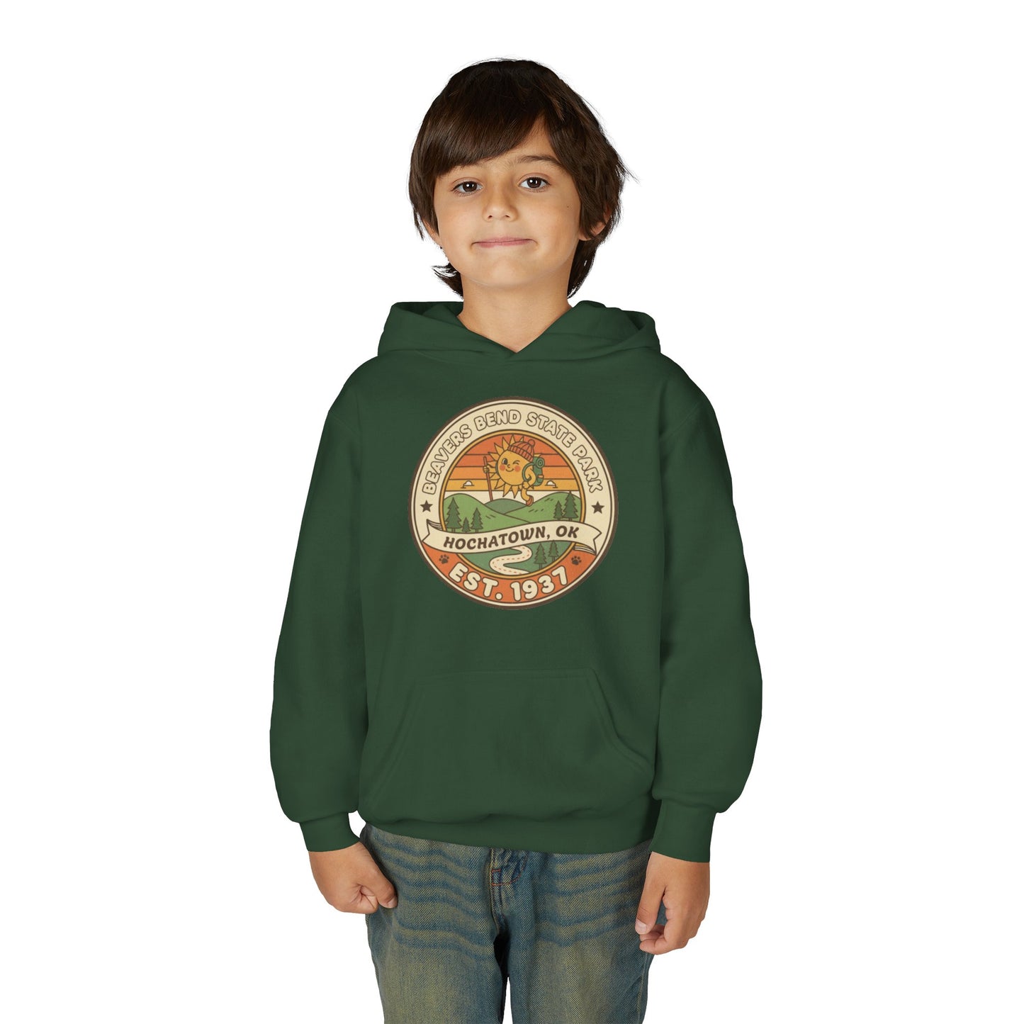 Vintage Beavers Bend State Park Kids Unisex Hoodie