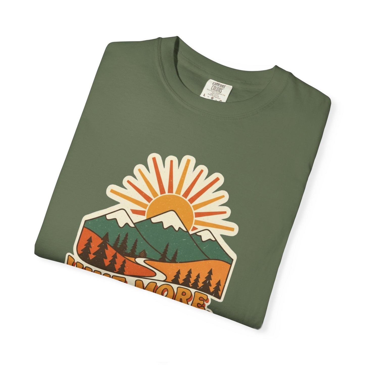 Hike More, Worry Less Sticker Adult Unisex Tee