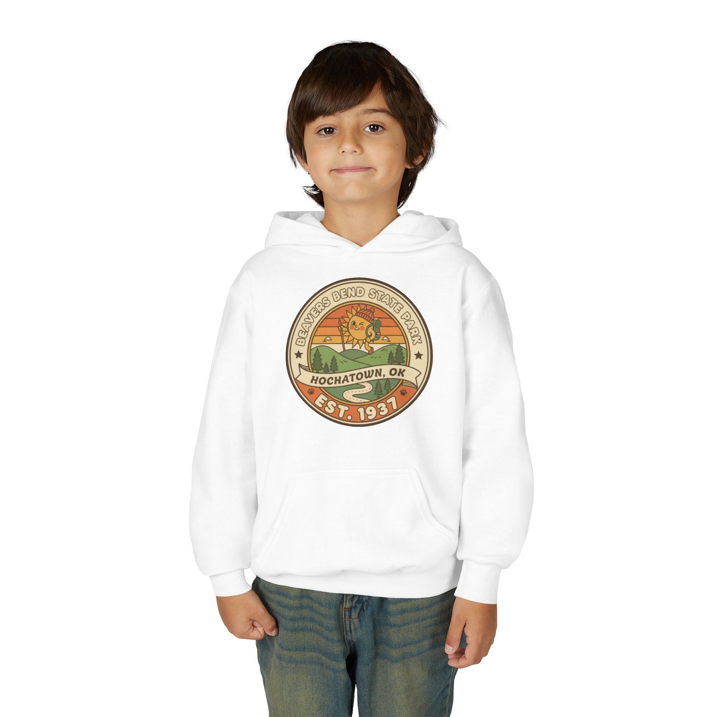 Vintage Beavers Bend State Park Kids Unisex Hoodie