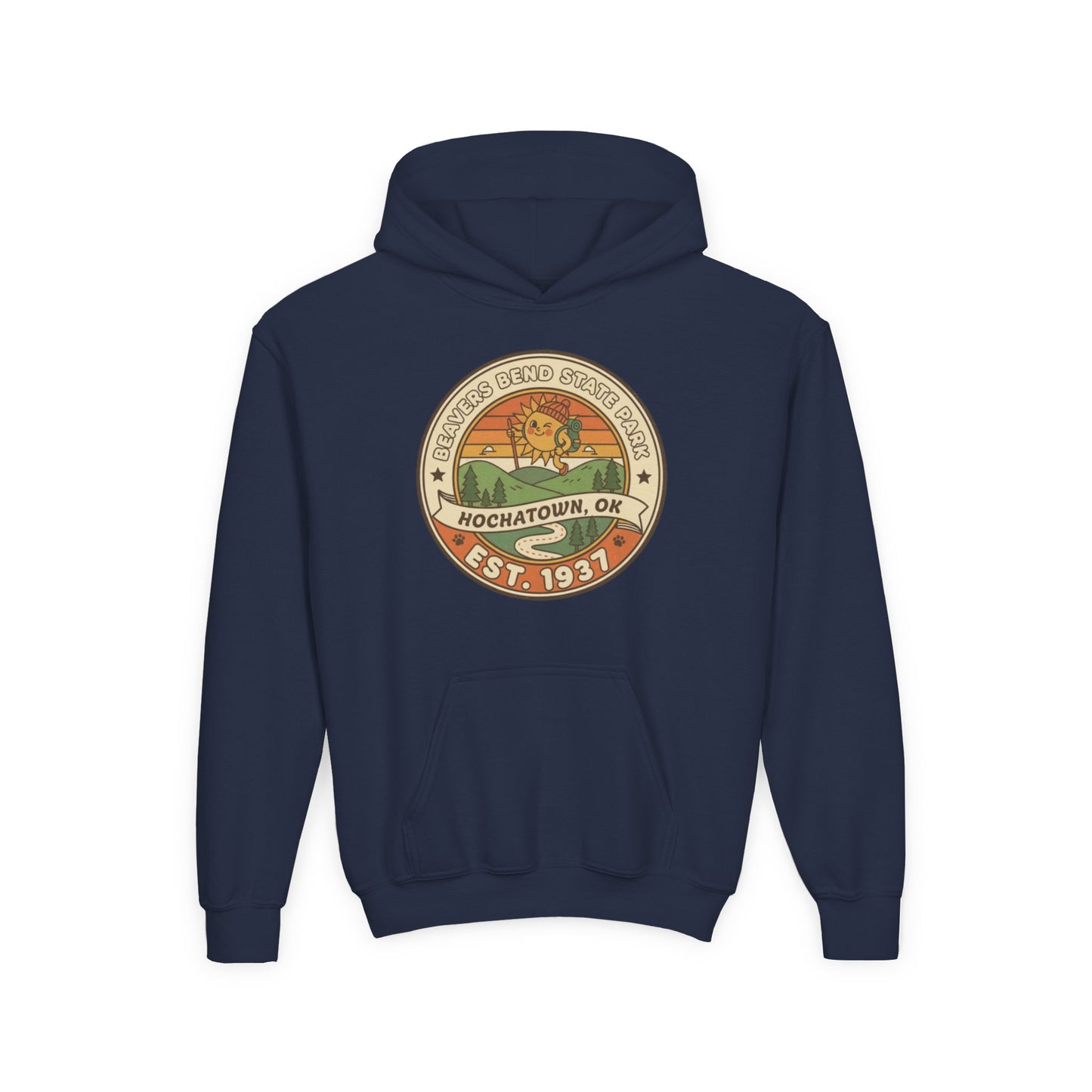 Vintage Beavers Bend State Park Kids Unisex Hoodie